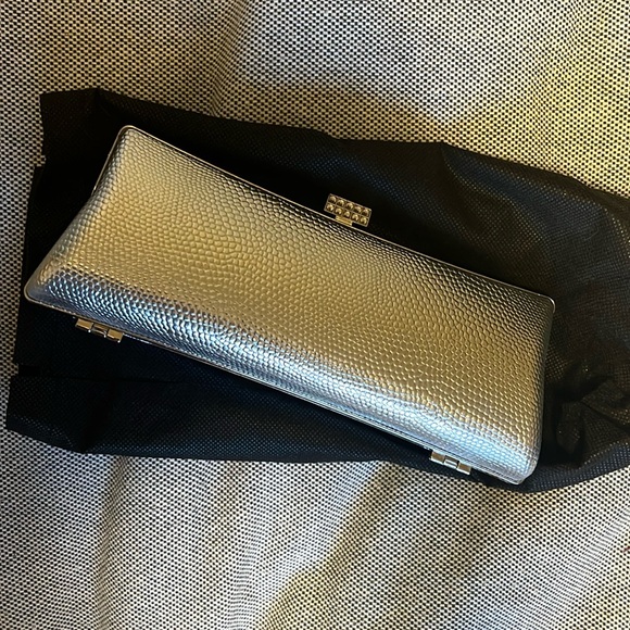 Brand new silver clutch with tags - Picture 1 of 4